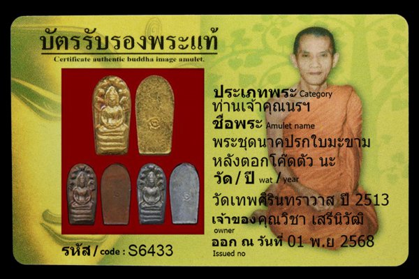 พระชุดนาคปรกใบมะขาม หลังตอกโค๊ดตัว นะ