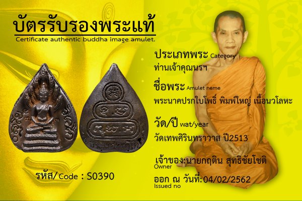 พระนาคปรกใบโพธิ์ พิมพ์ใหญ่ เนื้อนวโลหะ