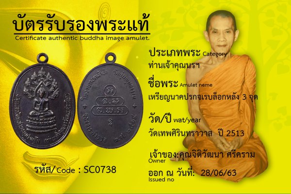 เหรียญนาคปรกจเรบล็อกหลัง 3 จุด