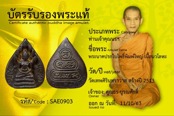 พระนาคปรกใบโพธิ์พิมพ์ใหญ่ เนื้อนวโลหะ