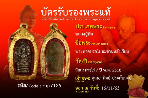 พระนาคปรกใบมะขามหลังเรียบ