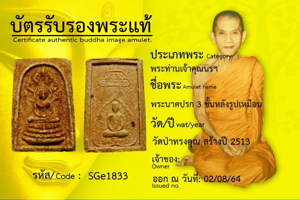 พระนาคปรก ๓ ชั้น หลังรูปเหมือน