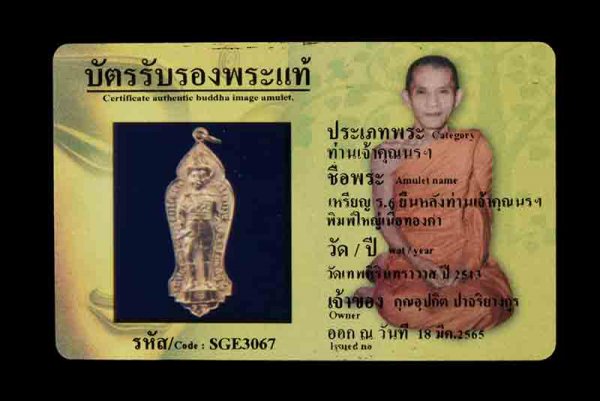 เหรียญ ร.6 ยืนหลังท่านเจ้าคุณนรฯ พิมพ์ใหญ่เนื้อทองคำ