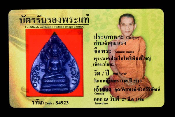 พระนาคปรกใบโพธิ์พิมพ์ใหญ่ เนื้อนวโลหะ