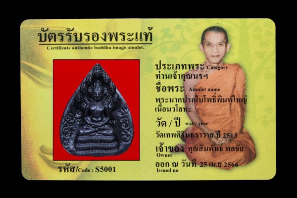 พระนาคปรกใบโพธิ์พิมพ์ใหญ่ เนื้อนวโลหะ