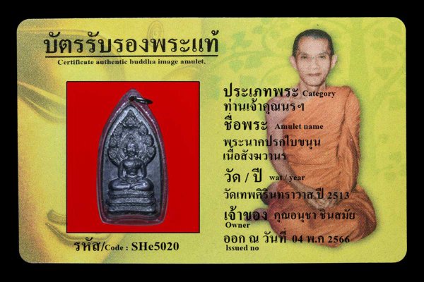 พระนาคปรกใบขนุน เนื้อสังฆวานร