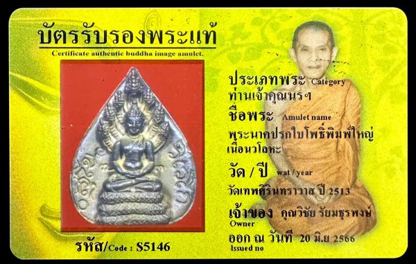 พระนาคปรกใบโพธิ์พิมพ์ใหญ่ เนื้อนวโลหะ