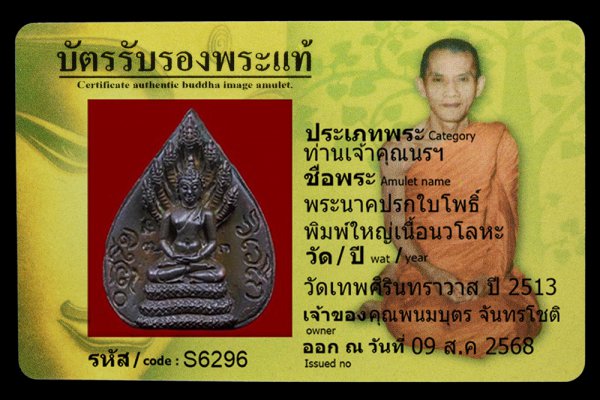 พระนาคปรกใบโพธิ์ พิมพ์ใหญ่เนื้อนวโลหะ