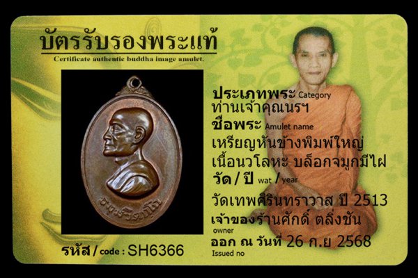 เหรียญหันข้างพิมพ์ใหญ่ เนื้อนวโลหะ บล็อกจมูกมีไฝ